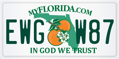 FL license plate EWGW87