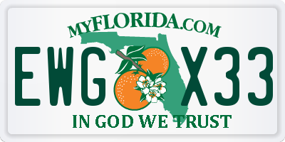 FL license plate EWGX33