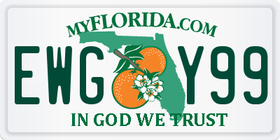 FL license plate EWGY99