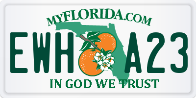 FL license plate EWHA23