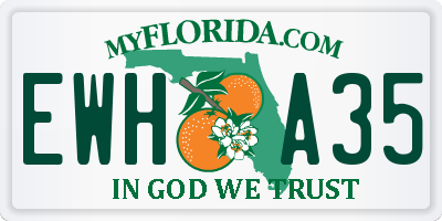 FL license plate EWHA35