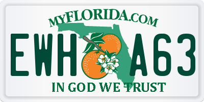 FL license plate EWHA63