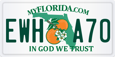 FL license plate EWHA70