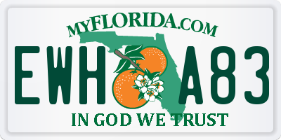 FL license plate EWHA83
