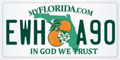 FL license plate EWHA90