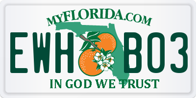 FL license plate EWHB03