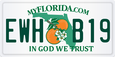 FL license plate EWHB19
