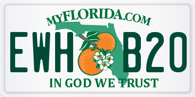 FL license plate EWHB20