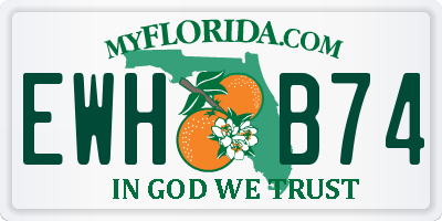 FL license plate EWHB74