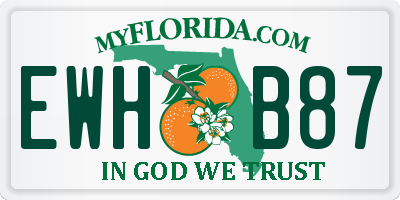 FL license plate EWHB87