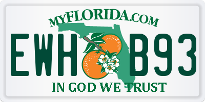 FL license plate EWHB93