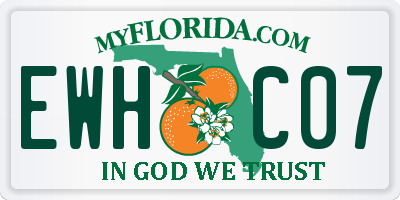 FL license plate EWHC07