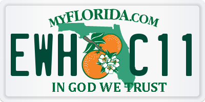 FL license plate EWHC11