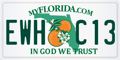 FL license plate EWHC13
