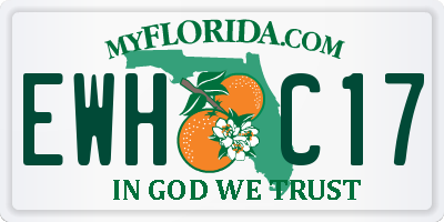 FL license plate EWHC17