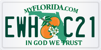 FL license plate EWHC21