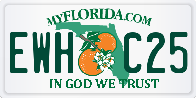 FL license plate EWHC25