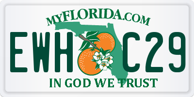 FL license plate EWHC29