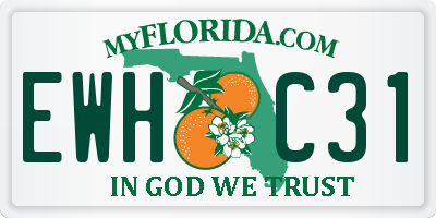 FL license plate EWHC31