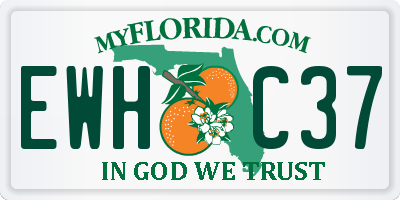 FL license plate EWHC37