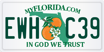 FL license plate EWHC39