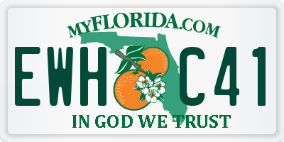 FL license plate EWHC41