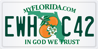 FL license plate EWHC42