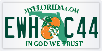FL license plate EWHC44