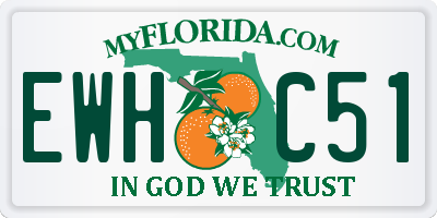 FL license plate EWHC51
