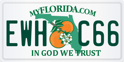 FL license plate EWHC66