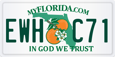 FL license plate EWHC71
