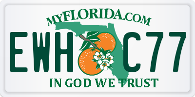 FL license plate EWHC77