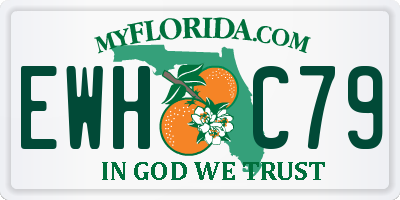 FL license plate EWHC79
