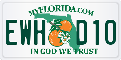 FL license plate EWHD10