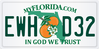 FL license plate EWHD32