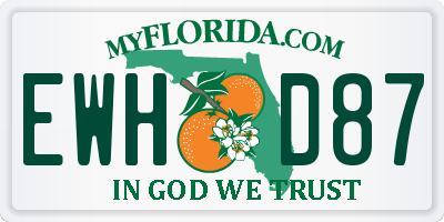 FL license plate EWHD87