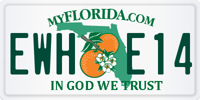 FL license plate EWHE14