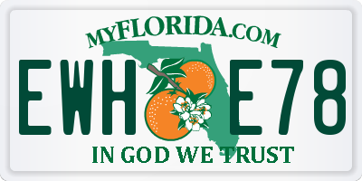 FL license plate EWHE78