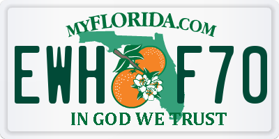 FL license plate EWHF70