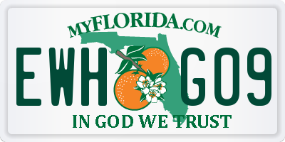 FL license plate EWHG09