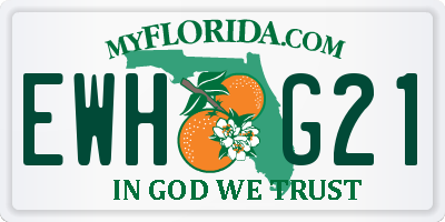 FL license plate EWHG21