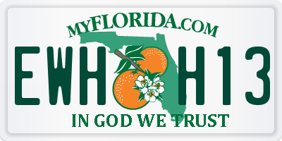 FL license plate EWHH13