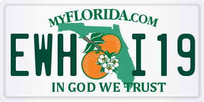 FL license plate EWHI19