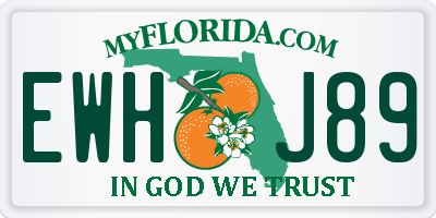FL license plate EWHJ89