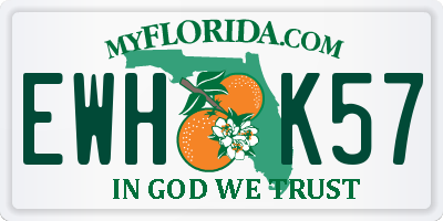 FL license plate EWHK57