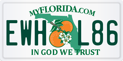 FL license plate EWHL86