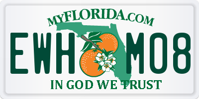 FL license plate EWHM08