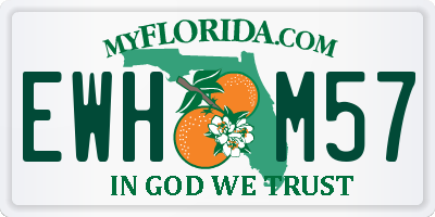 FL license plate EWHM57
