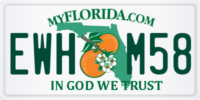 FL license plate EWHM58