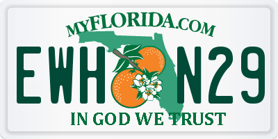 FL license plate EWHN29